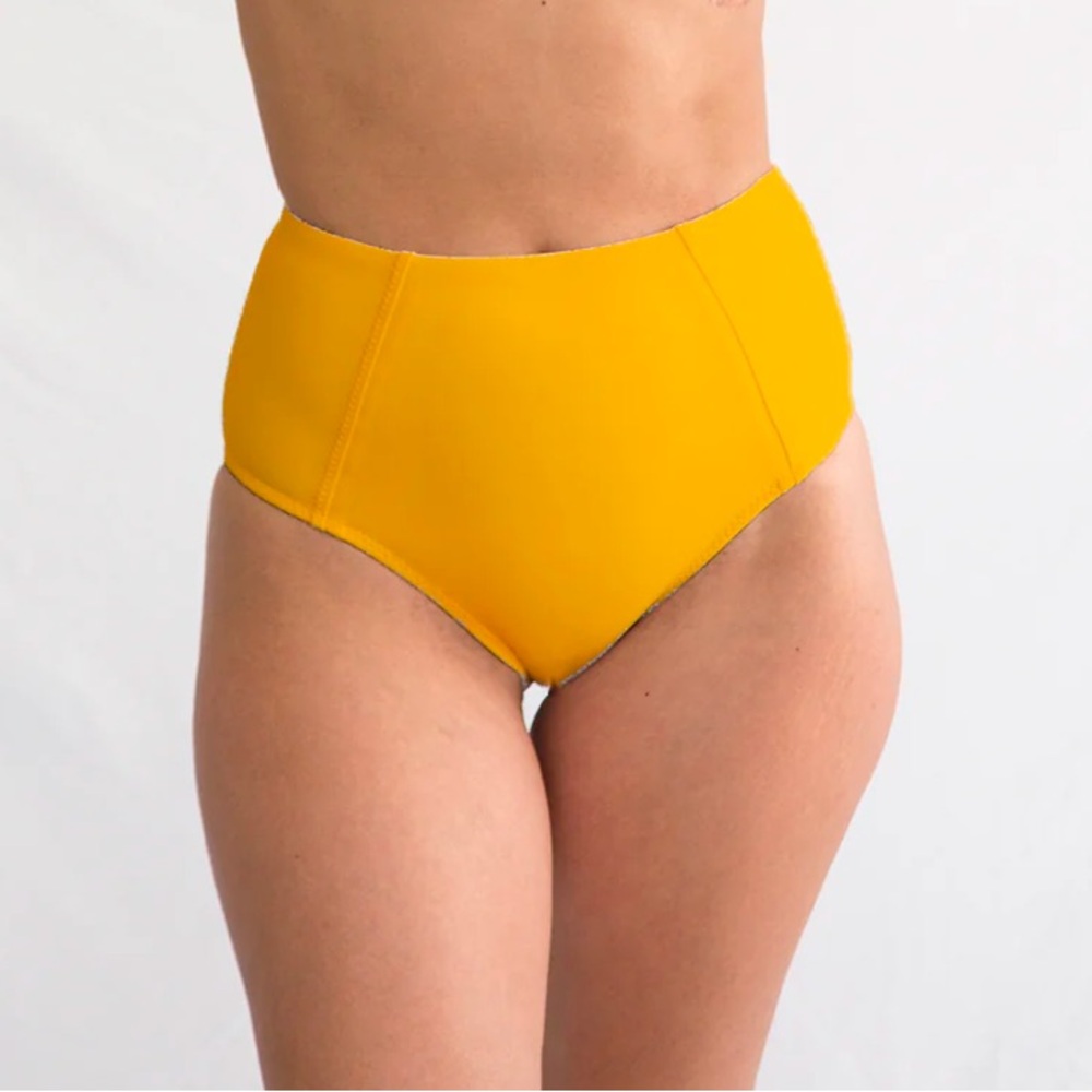 Galamaar Swimsuit Simone Retro Bottom in Ochre—Small